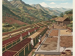 Tero Farm β coffee farm illustration 2