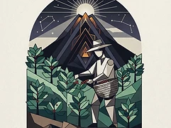 Cinco de Junio cooperative — coffee farmer illustration 2