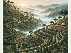 Dida Hora washing station — coffee farm illustration 1