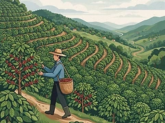 Jorge Alberto Lanza Ruiz — coffee farmer illustration 1