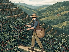 Lamastus Family Estates — coffee farmer illustration 1
