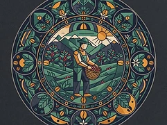 Fabio and Sandra Isabel Caballero, Marysabel Caballero, and Moisés Herrera — coffee farmer illustration 2