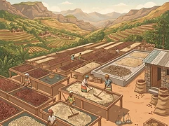 Jabanto farmers group — coffee farm illustration 2