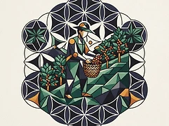 Cinco de Junio cooperative — coffee farmer illustration 1