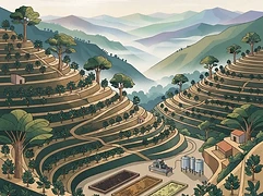 Bumba Hill โ coffee farm illustration 1