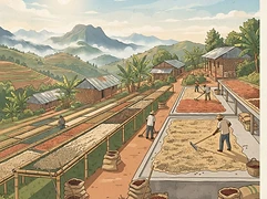 Jarama Coffee Washing Station β coffee farm illustration 2