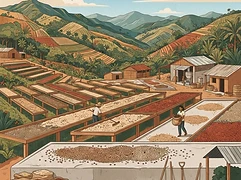 El Jaguar — coffee farm illustration 2