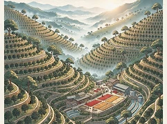 Intango washing station — coffee farm illustration 1