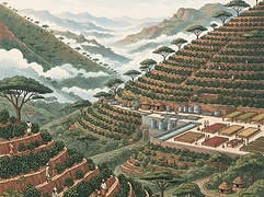 Harmufo β coffee farm illustration 1