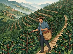 Asprasar Cooperative — coffee farmer illustration 1