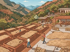 El Puente — coffee farm illustration 2