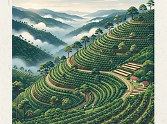 El Recuerdo — coffee farm illustration 1