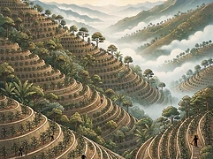 Las Mañanitas — coffee farm illustration 1