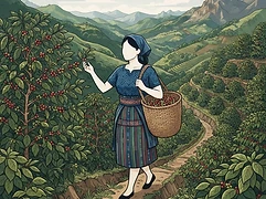 Aguirre family — coffee farmer illustration 1