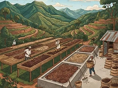 Buriso Amaje — coffee farm illustration 2
