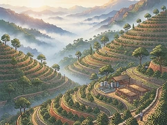 Rancho La Perla β coffee farm illustration 1