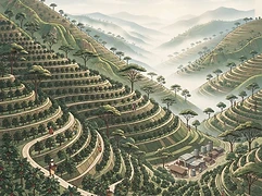 Gachuiro — coffee farm illustration 1