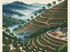 Kibingo washing station — coffee farm illustration 1