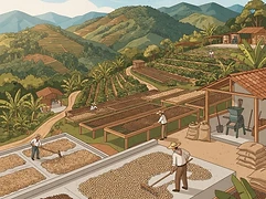 Urcunina — coffee farm illustration 2