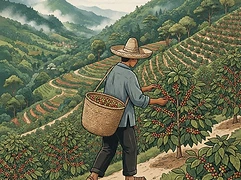Six farmers — coffee farmer illustration 1