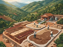 La Salsa — coffee farm illustration 2