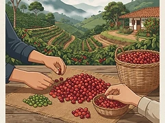 Carolina Chalapud Daza and Guillermo Torres Daza — coffee farmer illustration 2
