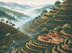 Hermanos Luna — coffee farm illustration 1