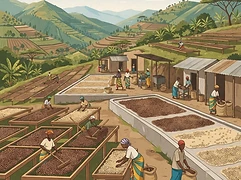 Kanguya Factory — coffee farm illustration 2