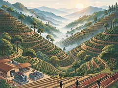 La Tortuga β coffee farm illustration 1