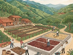 La Mina — coffee farm illustration 2