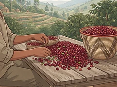 Testi Specialty Coffee — coffee farmer illustration 2