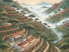 Nuevo Progresso — coffee farm illustration 1