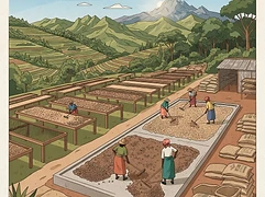Kabare Society — coffee farm illustration 2