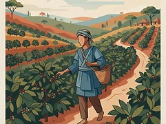 Mustefa Abakeno — coffee farmer illustration 1