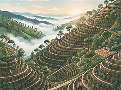 Vandaluz — coffee farm illustration 1