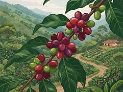 Los Naranjos — coffee farm illustration 3