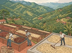 Las Cruces — coffee farm illustration 2
