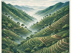 El Brillante — coffee farm illustration 1