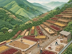 La Guadua — coffee farm illustration 2