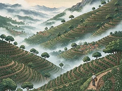 El Silencio — coffee farm illustration 1