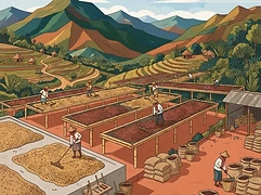 Suke Quto β coffee farm illustration 2