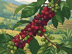 Wote Konga — coffee farm illustration 3