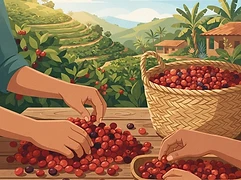 Maria Baide — coffee farmer illustration 2