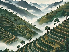 Flor Del Valle — coffee farm illustration 1