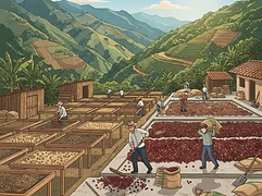 La Siria — coffee farm illustration 2