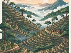 COOPESQUI — coffee farm illustration 1