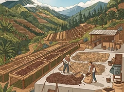 La Maravilla β coffee farm illustration 2