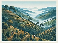 La Guadua — coffee farm illustration 1