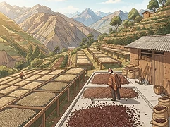 Nueva Esperanza — coffee farm illustration 2