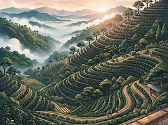 Las Brumas — coffee farm illustration 1